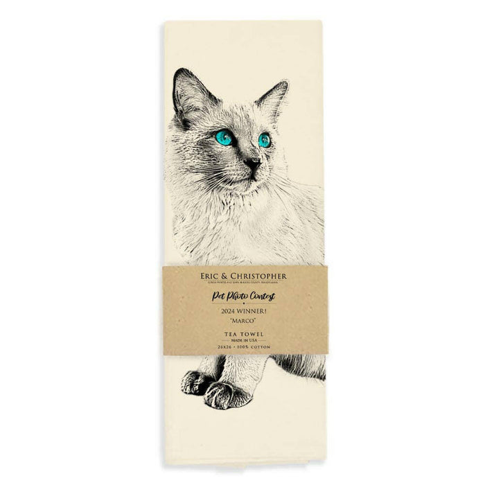 Eric & Christopher -  Cat Tea Towel - "Marco".