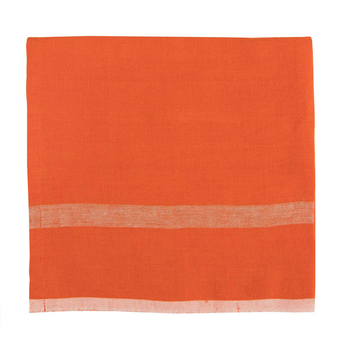 Caravan Home | Laundered Linen Orange & Natural Napkins.