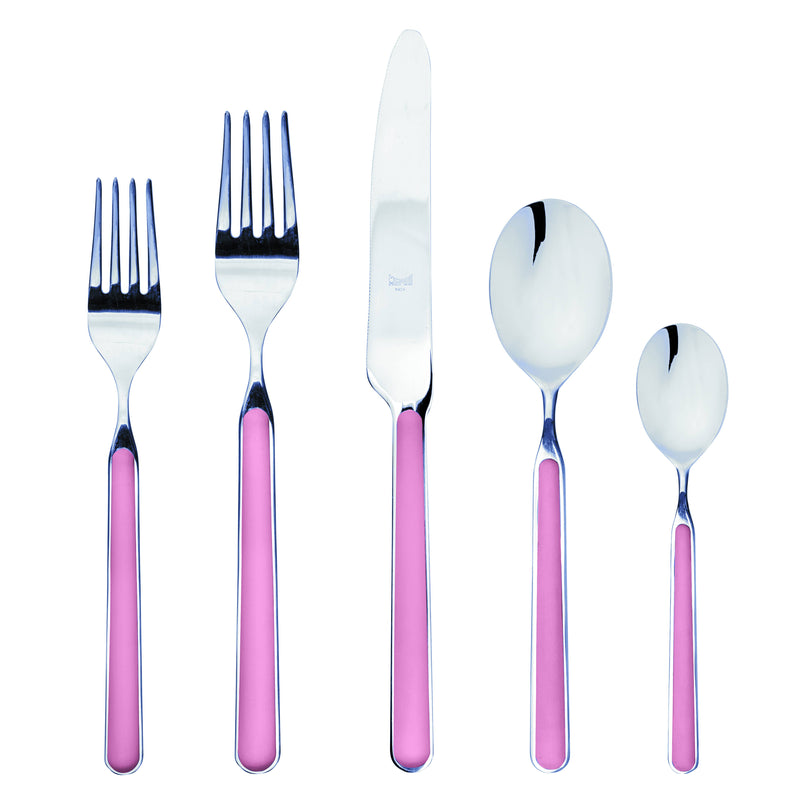 Mepra SPA - Place Set 5 Pcs Fantasia: Light Blue, featuring Italian-made stainless steel and resin utensils, elegantly designed for durability and dishwasher safety.