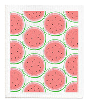 Bespoke Provisions - Watermelon Swedish Dishcloth featuring a whimsical watermelon pattern, eco-friendly and biodegradable, ideal for kitchen cleaning tasks.