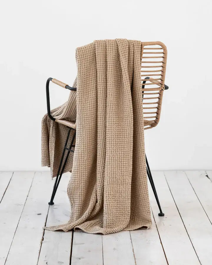 MagicLinen | Linen Tea Towels in Charcoal Grid