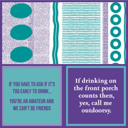 Drinks on Me - Napkin: Outdoorsy, double-sided cocktail napkin set featuring humorous designs, perfect for adding laughter to gatherings. Pack includes 20 three-ply, 5x5 napkins.