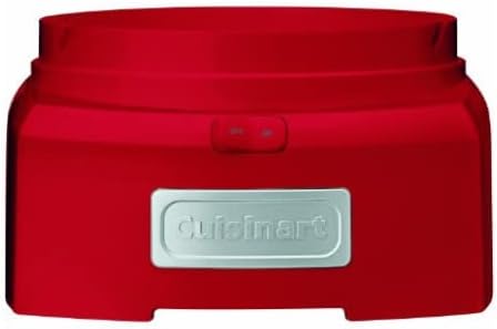 Cuisinart Frozen Yogurt – Ice Cream & Sorbet Maker in red, featuring a silver label. Ideal for quick, homemade frozen treats.