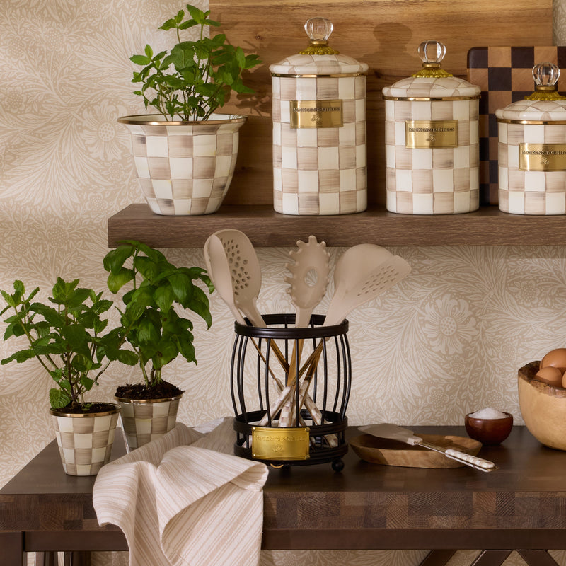 MacKenzie Childs | Mocha Check Large Canister