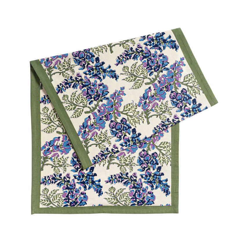 Couleur Nature | Wisteria Blue & Green | Table Runners: 16" x 90"