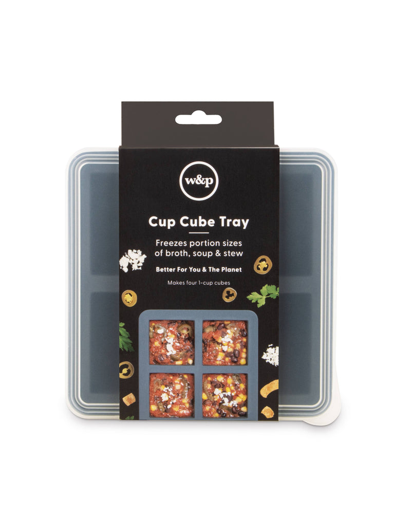 W&P | Cup Cube Silicone Food Storage Meal Prep: Blue / 6 Cube