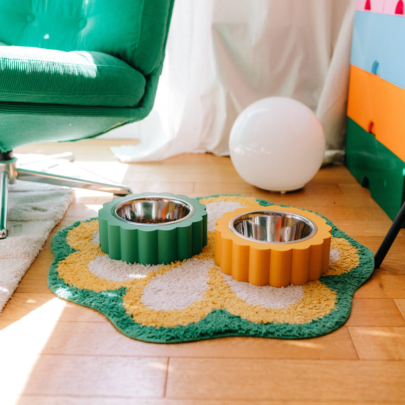 Oscar & co - Dog bowl in the shape of a daisy: Orange / S