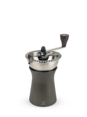 Peugeot | Kronos Coffee Mill, 7.5 inches, featuring a hand-crank burr mill with metal grinding mechanism and tapered container, designed for optimal flavor extraction.