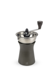 Peugeot | Kronos Coffee Mill, 7.5 inches, shown as a hand-crank burr grinder, exemplifies quality craftsmanship for optimal coffee flavor extraction.