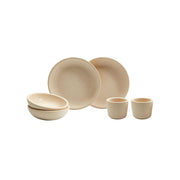 PlanToys | Kids Pretend Playtime Tableware Toy Set featuring ceramic-like plates, cups, bowls, and utensils, ideal for imaginative children's play.