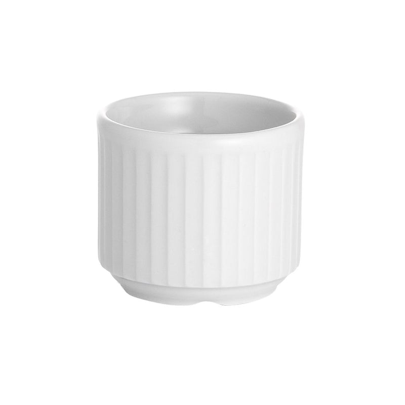 Pillivuyt | Plisse Egg Cup with ribbed design, heirloom quality, from Athens Cooks' curated kitchenware collection. Perfect for elegant serving.