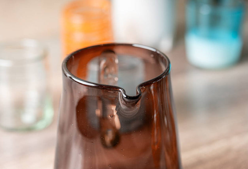 Handblown Glass Pitcher - Tamarind
