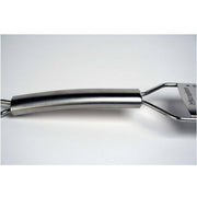 Microplane Professional Series Extra Coarse Cheese Grater with a sleek stainless-steel handle and perforated blade, ideal for efficient grating tasks in the kitchen.