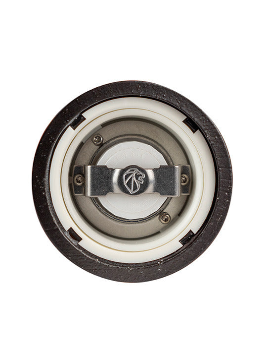 Peugeot | Paris u'Select Wood Salt Mill, 9 inches, showcasing the intricate inside-out view of its innovative grinding mechanism.