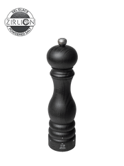 Peugeot | Paris u'Select Wood Salt Mill, 9 inches, black turned-wood design with metal knob, ideal for fine salt grinding, featuring a Zirconia mechanism.