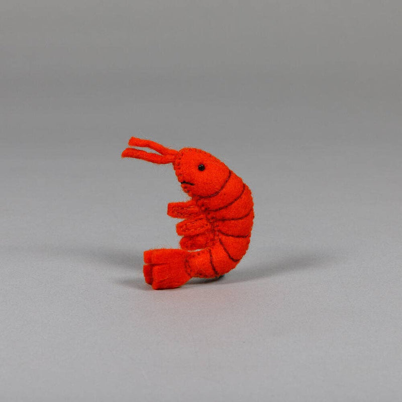 Ware of the Dog - Wool Shrimp Cat Toy, a charming felt shrimp plush infused with catnip, crafted from natural wool by Nepalese artisans.