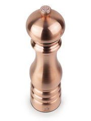 Peugeot | Paris Chef u'Select Salt Mill, Copper, 9 inches, showcasing elegant curves and a sleek copper finish, designed for precise salt grinding with six adjustment settings.
