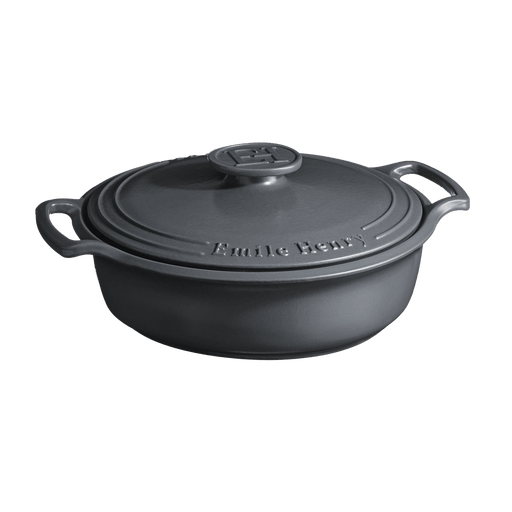 Emile Henry | SUBLIME 4 Qt. Braiser with lid, featuring side handles, ideal for versatile cooking on various heat sources. Perfect for slow-cooking and easy to handle.