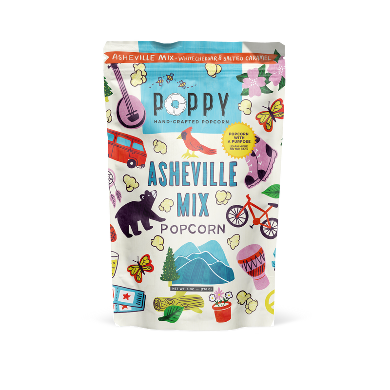 Poppy Hand-Crafted Popcorn | Asheville Mix Artist Bag Popcorn