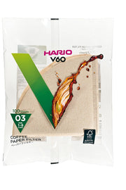 HARIO USA - V60 Paper Filters: White, 100 Sheets Boxed for 1-6 cups, featuring FSC certification and designed for optimal V60 pour-over coffee brewing.