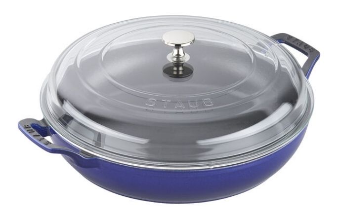 Staub | 3.5 qt Cast Iron Braiser With Glass Lid - Dark Blue