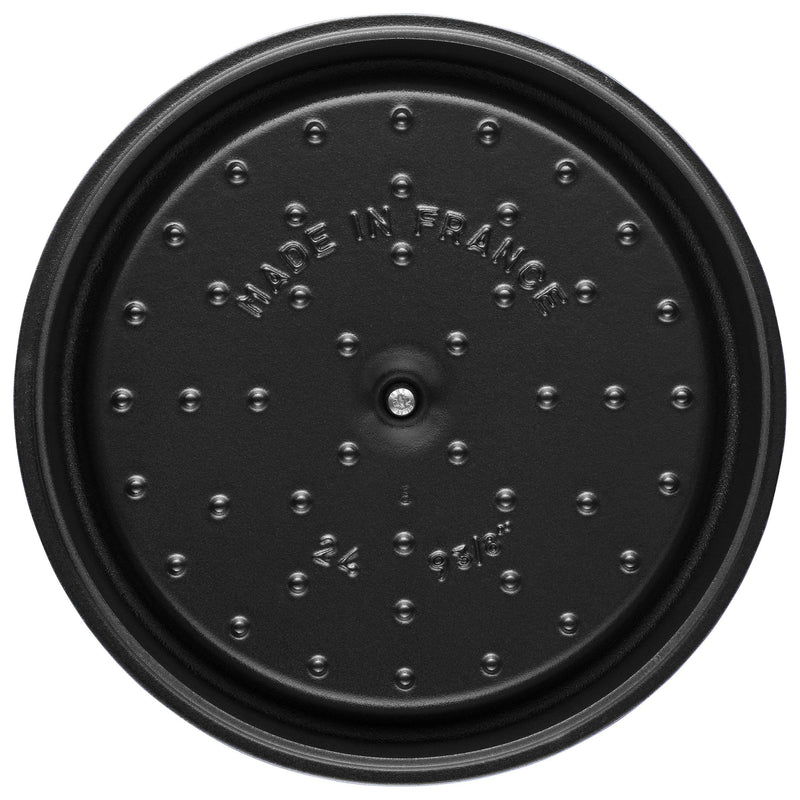 Staub | 5 Qt Deep Round Cocotte - Grenadine, ideal for large meals, showcases a tall design suitable for slow-cooking and braising, crafted from high-quality cast iron.