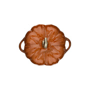 Staub Pumpkin Cocotte - White, a cast iron pot shaped like a Cinderella pumpkin, ideal for slow-cooking, enhancing kitchen decor with its whimsical design.