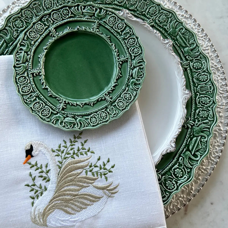 Arte Italica & Crown Linen Designs | Renaissance Bread & Canapé Plate, White