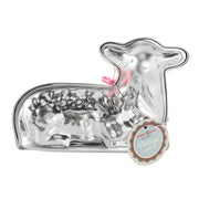 Nordic Ware | 3D Lamb Cake Pan: A two-piece, freestanding silver pan shaped like a sheep, perfect for creating traditional Easter cakes.