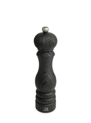 Peugeot | Paris Nature Collection Pepper Mill, Nature Black, featuring dark-stained wood, silver adjustment knob, and eco-friendly design, ideal for culinary enthusiasts at Athens Cooks.