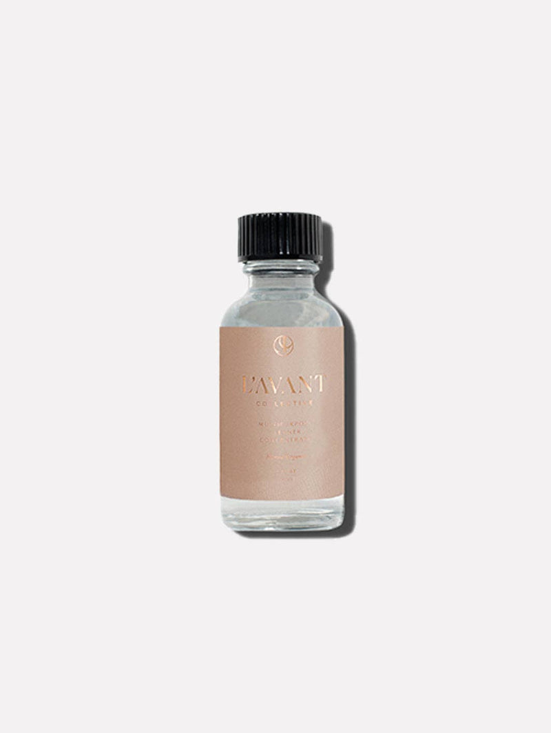 L'AVANT Collective - Multipurpose Surface Cleaner Refill - Blushed Bergamot, eco-friendly glass bottle, black cap, designed for sustainable kitchen cleaning.