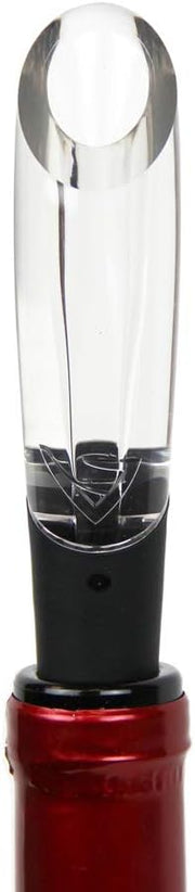 Vinturi On-Bottle Wine Aerator close-up, showcasing its patented design for enhancing wine aroma and flavor while pouring.