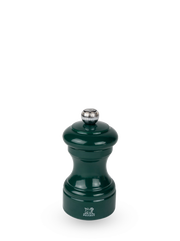 Peugeot | Bistro Pepper Mill in Forest Green, a sleek tabletop grinder for fresh pepper, featuring adjustable grind size, crafted from sustainably sourced wood.