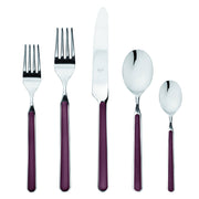 Mepra SPA - Place Set 5 Pcs Fantasia: Turtle-dove features high-quality stainless steel and fiberglass handles, elegantly designed, durable, and dishwasher safe.