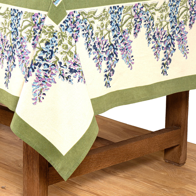 Couleur Nature | Wisteria Blue & Green | Tablecloth: 71"x71"