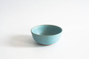 RachaelPots - Breakfast Bowl: Sage, a shallow, speckled aqua ceramic bowl, perfect for morning meals or kitchen prep, hand-thrown in Brooklyn.