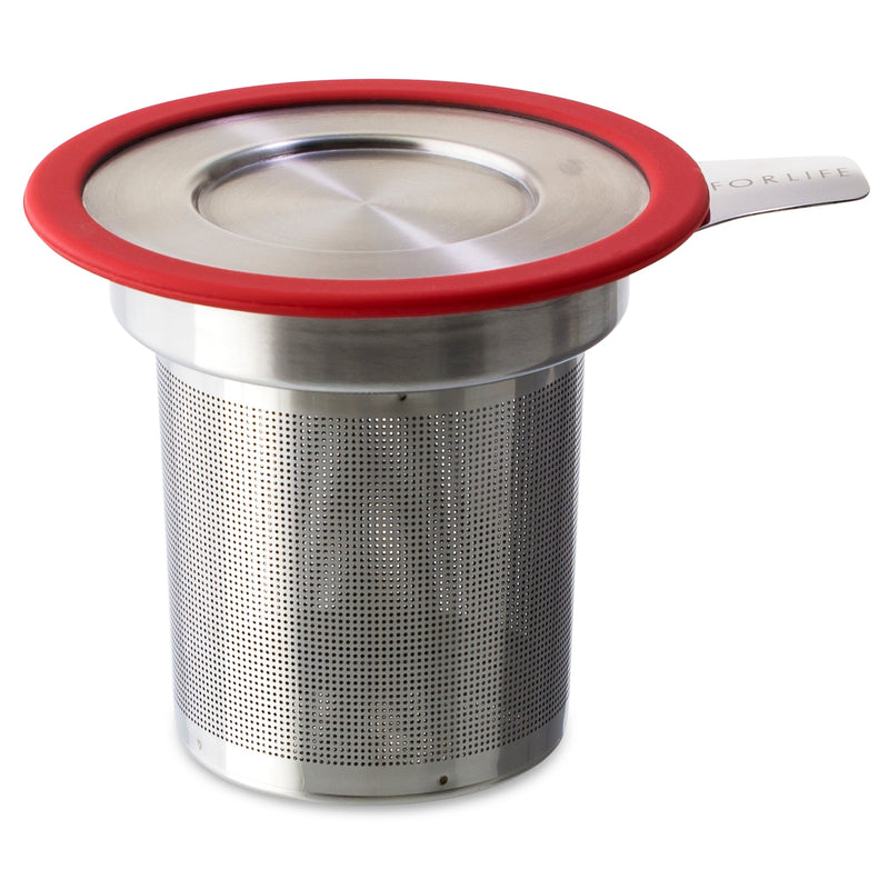 FORLIFE | Brew-in-Mug Extra-fine Tea Infuser with Lid, Red