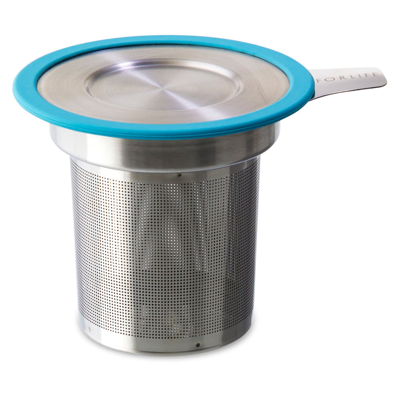FORLIFE | Brew-in-Mug Extra-fine Tea Infuser with Lid, Turquoise