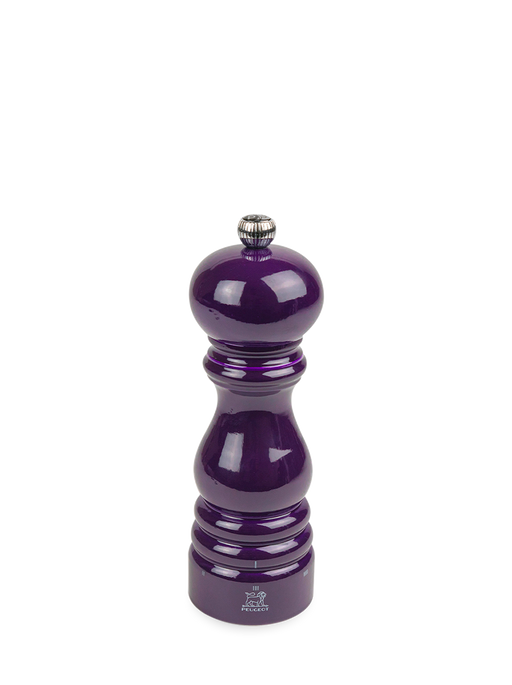 Peugeot | Paris u'Select Wooden Pepper Mill, 7 Inches, with glossy purple finish, offers adjustable grinding precision, combining elegance and functionality for your kitchen or dining table.