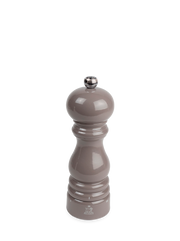 Peugeot | Paris U'Select Pepper Mill, Taupe: A classic 18 cm wooden pepper grinder with a gloss finish and adjustable grind knob, ideal for precise seasoning.