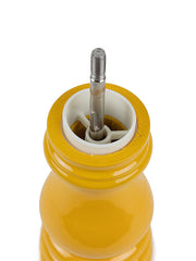 Top view of Peugeot Paris U'Select Saffron Salt Mill, 7 inches, showing its internal grinding mechanism with the adjustment knob removed.