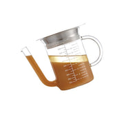 Roasting Glass Fat Separator with Gravy Strainer, featuring a glass teapot design, ideal for straining and separating liquids in cooking.