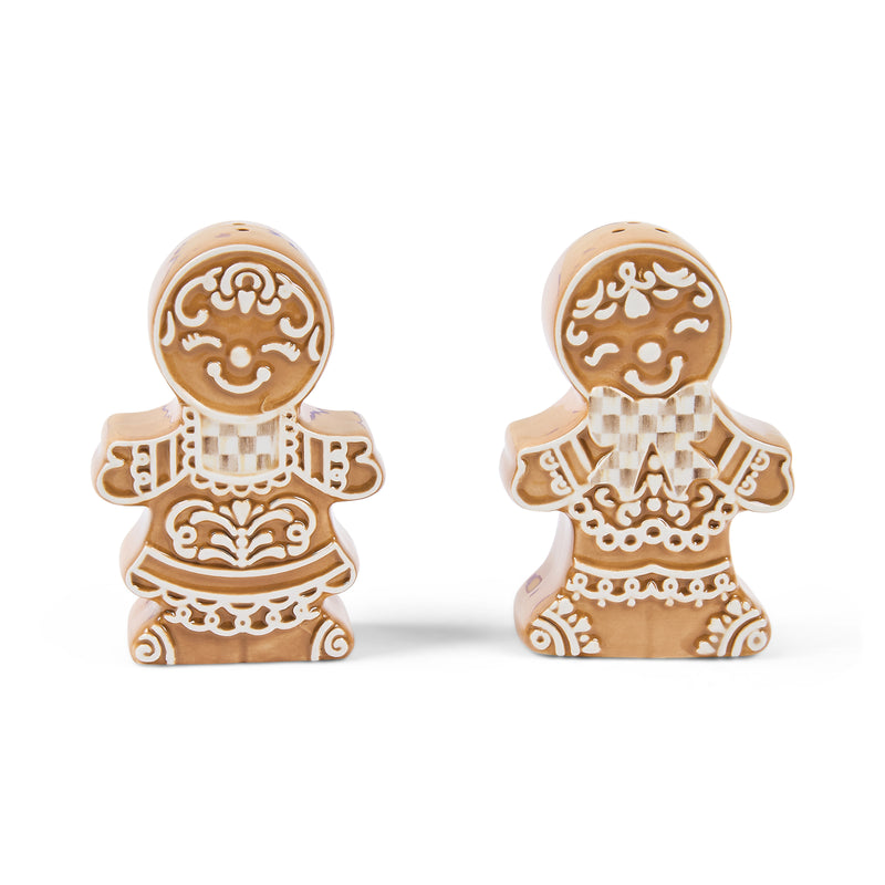 MacKenzie-Childs | Mocha Check Gingerbread Salt & Pepper Shakers