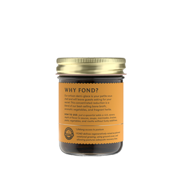 Fond Bone Broth - FOND Chicken Demi-Glace in a glass jar with gold lid and orange label, ideal for enhancing dishes with rich, savory flavors.