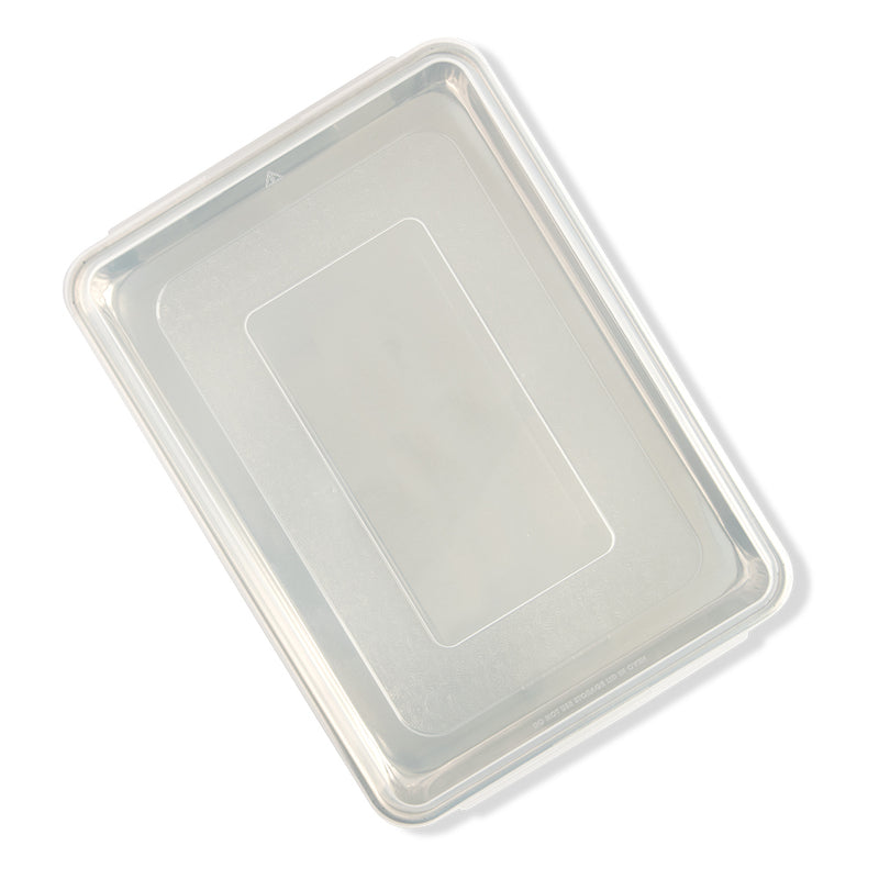 Nordic Ware | Naturals High Sided Sheetcake Pan with Lid, featuring a clear, BPA-free cover for secure transport and storage. Ideal for baking enthusiasts from Athens Cooks.