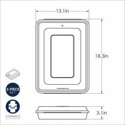 Nordic Ware | Naturals High Sided Sheetcake Pan with Lid, featuring a rectangular aluminum design and a BPA-free polypropylene cover for easy storage and transport.