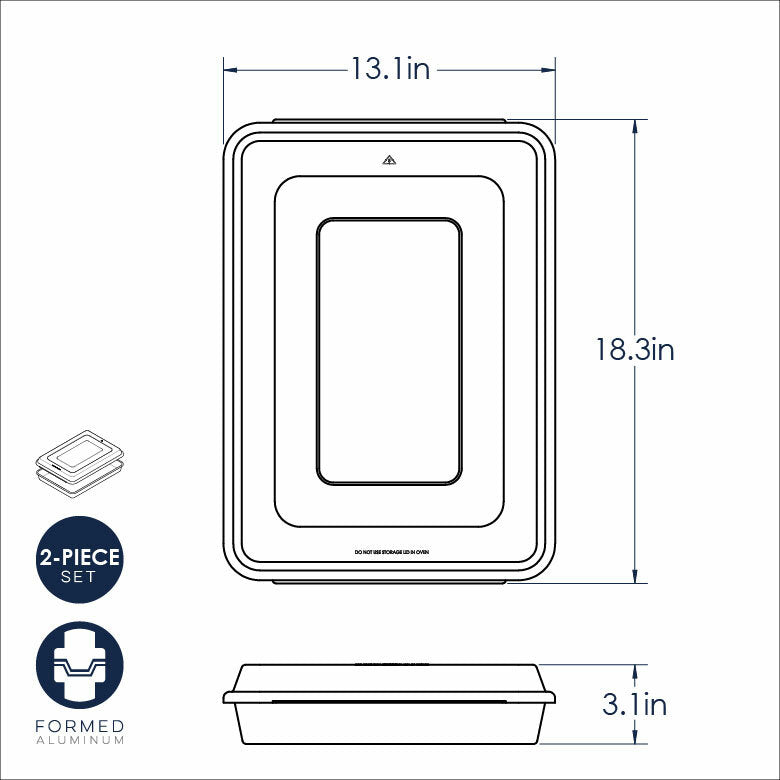 Nordic Ware | Naturals High Sided Sheetcake Pan with Lid, featuring a rectangular aluminum design and a BPA-free polypropylene cover for easy storage and transport.