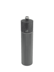Peugeot | Line Pepper Mill - Carbon - 9 featuring a black cylindrical body with a silver logo, ideal for enhancing your kitchen tool collection.