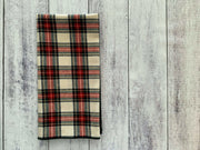 Dot and Army | Tartan Cloth Napkins | Set of four - Cocktail: Close-up of elegant tartan fabric showcasing classic design, perfect for holiday table settings.
