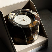Last Candle Co - Portoro Marble Refillable Candle in elegant marble vessel, featuring unique veining, packaged in a luxury gift box. Ideal for sophisticated kitchen ambiance.